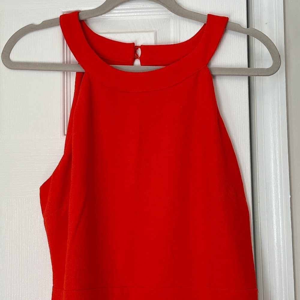 Maeve Women's Large Uma Halter Fit‎ Flare Dress Mini Orange Bold Anthropologie - Picture 3 of 8